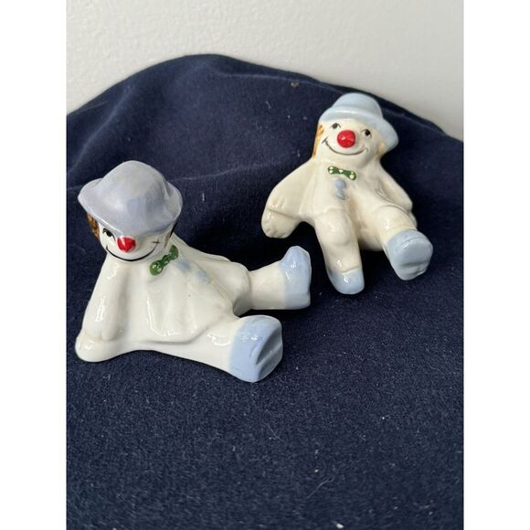 2 Pc Fitz & Floyd Tumbling Clowns‎ Porcelain Figurine Hand Painted 1978 Vintage - Picture 1 of 7